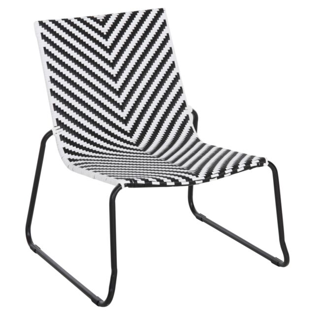 ΜΕΤΑΛΛΙΚΗ ΚΑΡΕΚΛΑ ΜΑΥΡΟ & ΑΣΠΡΟ ΣΥΝΘ.RATTAN 66x68x75Υεκ.