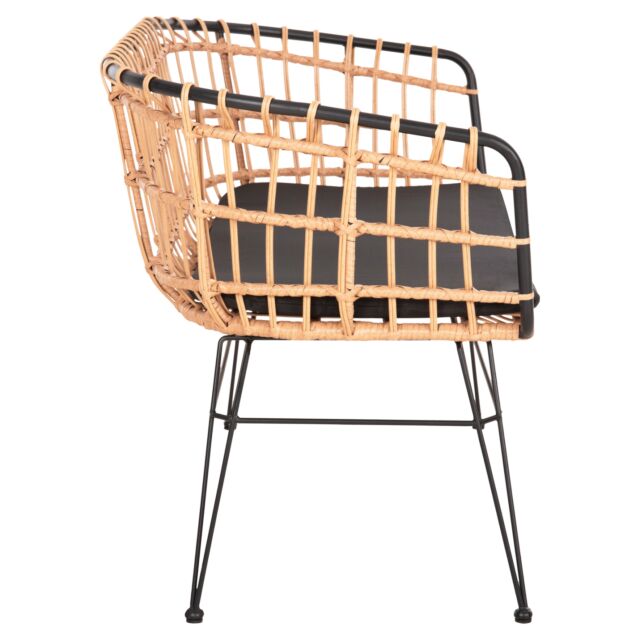 ΠΑΓΚΑΚΙ ΔΙΘΕΣΙΟ P.E.RATTAN ΜΠΕΖ-ΜΑΥΡΟΣ ΜΕΤΑΛ.ΣΚΕΛΕΤΟΣ 125x60x77Υεκ