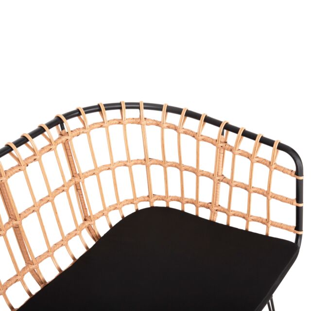 ΠΑΓΚΑΚΙ ΔΙΘΕΣΙΟ P.E.RATTAN ΜΠΕΖ-ΜΑΥΡΟΣ ΜΕΤΑΛ.ΣΚΕΛΕΤΟΣ 125x60x77Υεκ