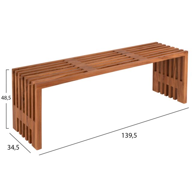 ΠΑΓΚΑΚΙ ΜΑΣΙΦ ΞΥΛΟ TEAK ΣΕ ΦΥΣΙΚΟ 139,5x34,5x48,5Υεκ.