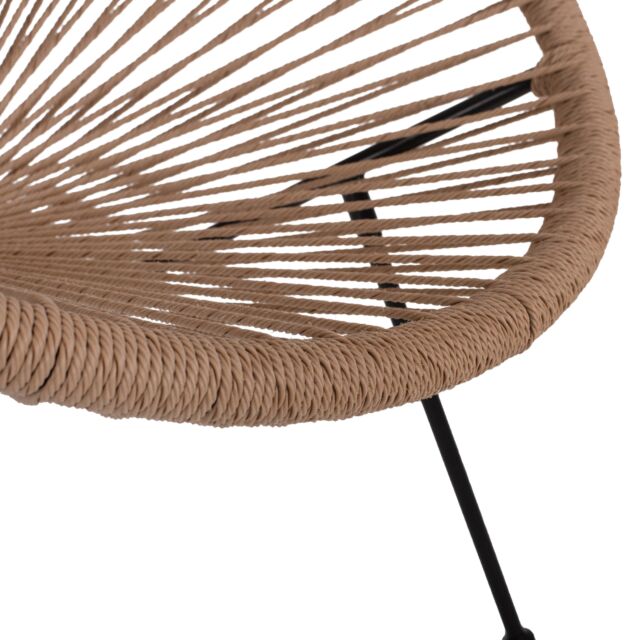 ΠΟΛΥΘΡΟΝΑ ACAPULCO Τ. ΦΩΛΙΑ ΜΕΤΑΛΛΟ ΜΑΥΡΟ ΜΕ TWISTED WICKER 70x73x79 εκ.