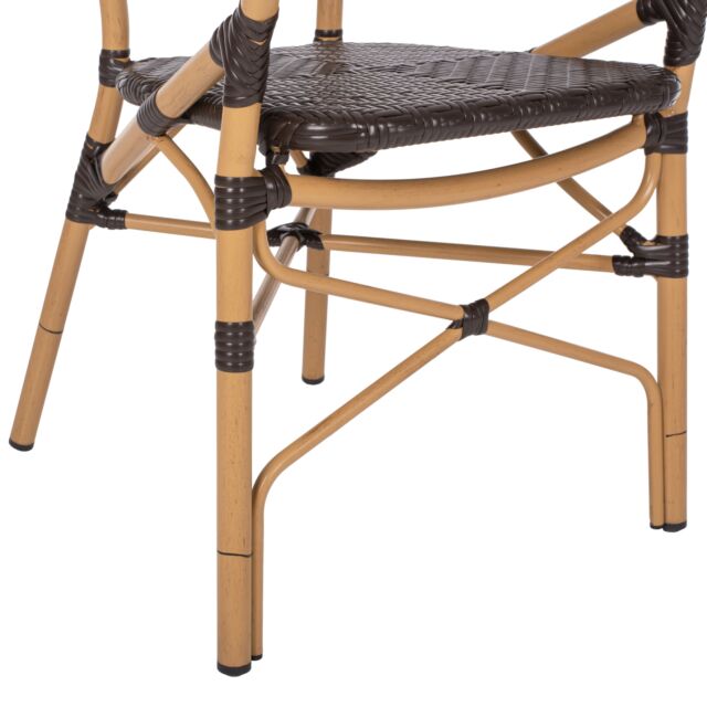 ΠΟΛΥΘΡΟΝΑ ΑΛΟΥΜΙΝΙΟΥ BAMBOO LOOK ΚΑΦΕ ΚΑΙ ΚΑΦΕ PE RATTAN 56x62x95Yεκ.