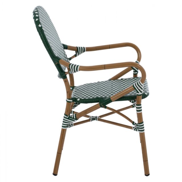 ΠΟΛΥΘΡΟΝΑ ΑΛΟΥΜΙΝΙΟΥ BAMBOO LOOK ΜΕ WICKER ΛΕΥΚΟ ΠΡΑΣΙΝΟ 56x59x98 εκ.