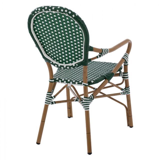 ΠΟΛΥΘΡΟΝΑ ΑΛΟΥΜΙΝΙΟΥ BAMBOO LOOK ΜΕ WICKER ΛΕΥΚΟ ΠΡΑΣΙΝΟ 56x59x98 εκ.
