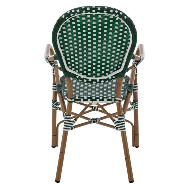 ΠΟΛΥΘΡΟΝΑ ΑΛΟΥΜΙΝΙΟΥ BAMBOO LOOK ΜΕ WICKER ΛΕΥΚΟ ΠΡΑΣΙΝΟ 56x59x98 εκ.