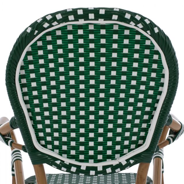 ΠΟΛΥΘΡΟΝΑ ΑΛΟΥΜΙΝΙΟΥ BAMBOO LOOK ΜΕ WICKER ΛΕΥΚΟ ΠΡΑΣΙΝΟ 56x59x98 εκ.