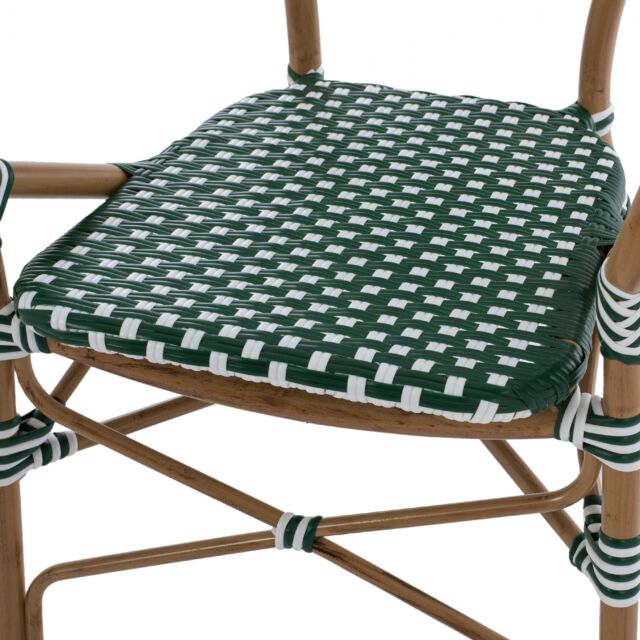 ΠΟΛΥΘΡΟΝΑ ΑΛΟΥΜΙΝΙΟΥ BAMBOO LOOK ΜΕ WICKER ΛΕΥΚΟ ΠΡΑΣΙΝΟ 56x59x98 εκ.