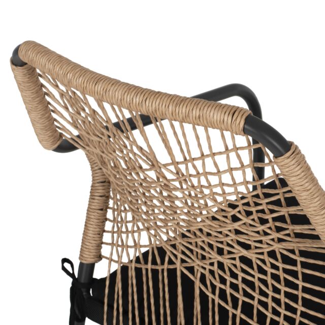 ΠΟΛΥΘΡΟΝΑ ΑΛΟΥΜΙΝΙΟΥ ΣΚΟΥΡΟ ΓΚΡΙ ΜΕ WICKER ΚΑΙ ΜΑΞΙΛΑΡΙ 53,5x58x84,5Υ εκ.