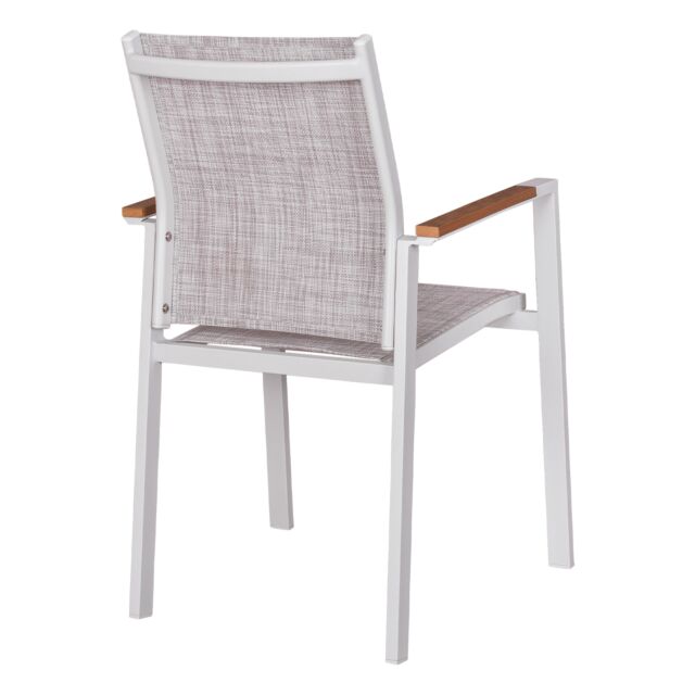 ΠΟΛΥΘΡΟΝΑ ΑΛΟΥΜΙΝΙΟΥ ΛΕΥΚΗ ΜΕ ΓΚΡΙ TEXTILENE & POLYWOOD 56x57x90Υ εκ.