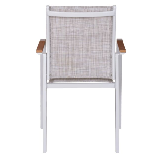 ΠΟΛΥΘΡΟΝΑ ΑΛΟΥΜΙΝΙΟΥ ΛΕΥΚΗ ΜΕ ΓΚΡΙ TEXTILENE & POLYWOOD 56x57x90Υ εκ.