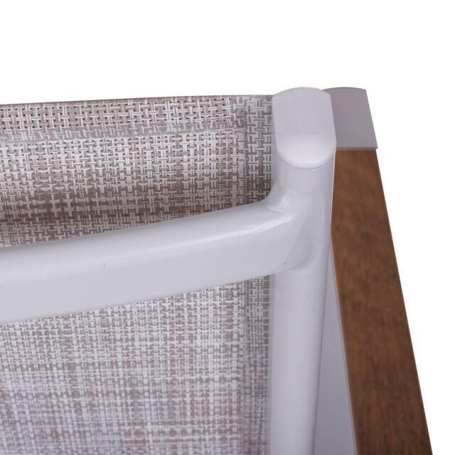 ΠΟΛΥΘΡΟΝΑ ΑΛΟΥΜΙΝΙΟΥ ΛΕΥΚΗ ΜΕ ΓΚΡΙ TEXTILENE & POLYWOOD 56x57x90Υ εκ.