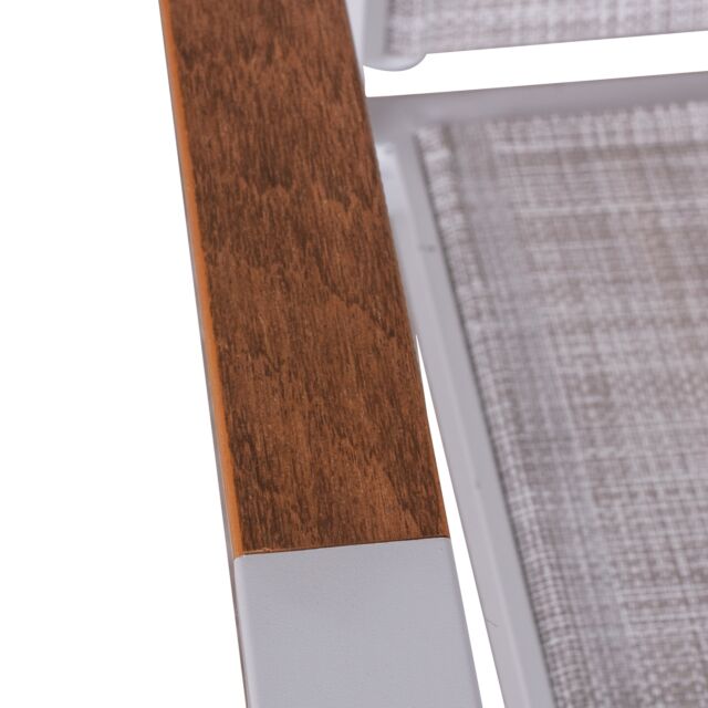 ΠΟΛΥΘΡΟΝΑ ΑΛΟΥΜΙΝΙΟΥ ΛΕΥΚΗ ΜΕ ΓΚΡΙ TEXTILENE & POLYWOOD 56x57x90Υ εκ.
