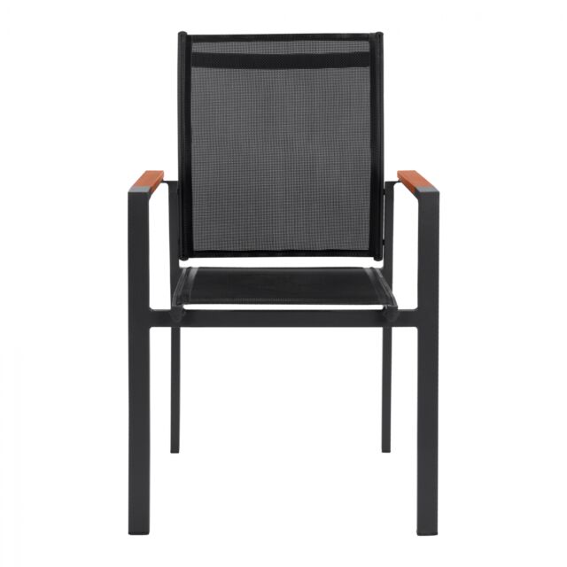 ΠΟΛΥΘΡΟΝΑ ΑΛΟΥΜΙΝΙΟΥ ΓΚΡΙ ΜΕ TEΧ/NE ΜΑΥΡΟ & POLYWOOD 55x60x90Υεκ.