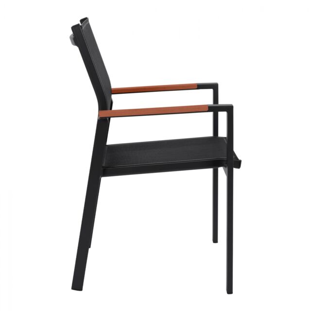 ΠΟΛΥΘΡΟΝΑ ΑΛΟΥΜΙΝΙΟΥ ΓΚΡΙ ΜΕ TEΧ/NE ΜΑΥΡΟ & POLYWOOD 55x60x90Υεκ.