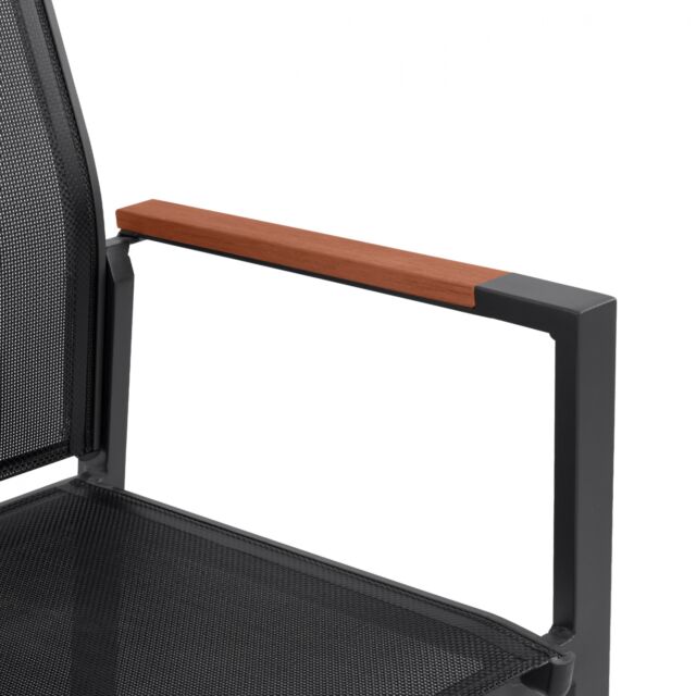 ΠΟΛΥΘΡΟΝΑ ΑΛΟΥΜΙΝΙΟΥ ΓΚΡΙ ΜΕ TEΧ/NE ΜΑΥΡΟ & POLYWOOD 55x60x90Υεκ.