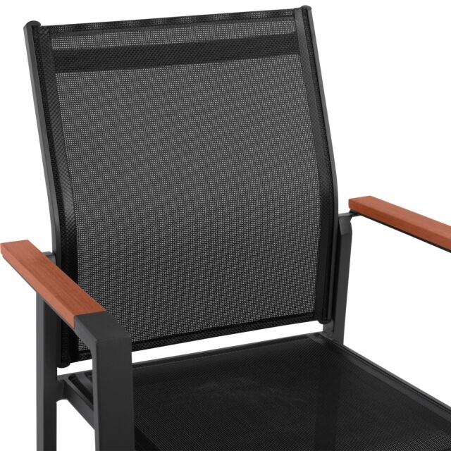 ΠΟΛΥΘΡΟΝΑ ΑΛΟΥΜΙΝΙΟΥ ΓΚΡΙ ΜΕ TEΧ/NE ΜΑΥΡΟ & POLYWOOD 55x60x90Υεκ.