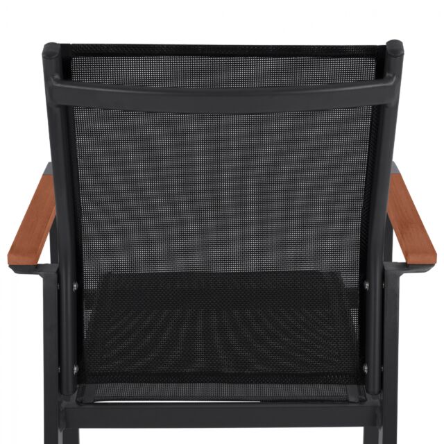ΠΟΛΥΘΡΟΝΑ ΑΛΟΥΜΙΝΙΟΥ ΓΚΡΙ ΜΕ TEΧ/NE ΜΑΥΡΟ & POLYWOOD 55x60x90Υεκ.