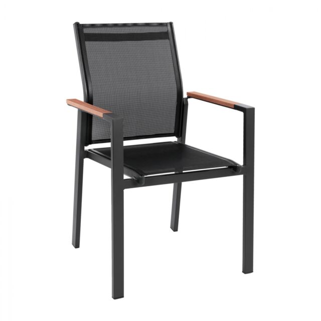 ΠΟΛΥΘΡΟΝΑ ΑΛΟΥΜΙΝΙΟΥ ΓΚΡΙ ΜΕ TEΧ/NE ΜΑΥΡΟ & POLYWOOD 55x60x90Υεκ.