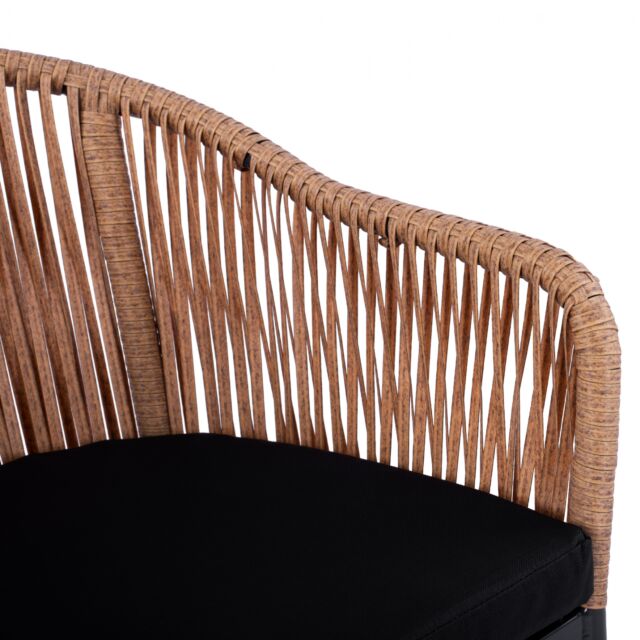 ΠΟΛΥΘΡΟΝΑ ΑΛΟΥΜΙΝΙΟΥ ΑΝΘΡΑΚΙ ΜΕ ΜΠΕΖ WICKER 57x58x77Υ εκ.