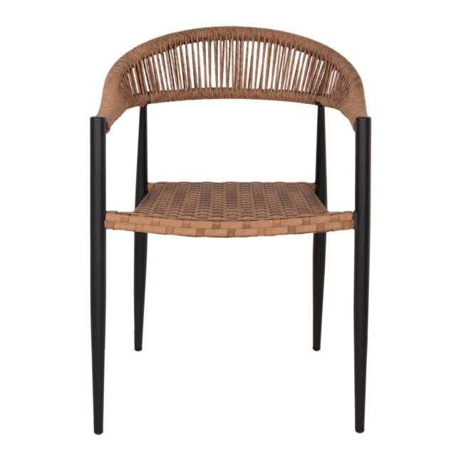 ΠΟΛΥΘΡΟΝΑ ΑΛΟΥΜΙΝΙΟΥ ΜΑΥΡΗ PΕ RATTAN ΚΑΦΕ 56x60x78 εκ.