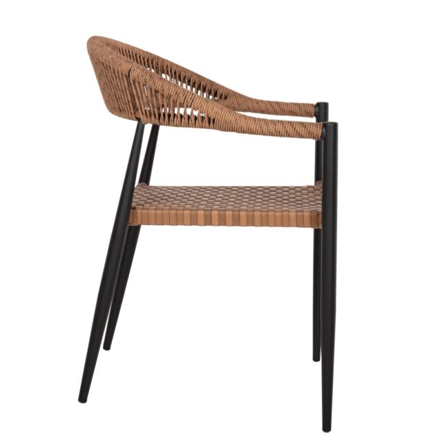 ΠΟΛΥΘΡΟΝΑ ΑΛΟΥΜΙΝΙΟΥ ΜΑΥΡΗ PΕ RATTAN ΚΑΦΕ 56x60x78 εκ.