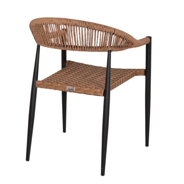 ΠΟΛΥΘΡΟΝΑ ΑΛΟΥΜΙΝΙΟΥ ΜΑΥΡΗ PΕ RATTAN ΚΑΦΕ 56x60x78 εκ.