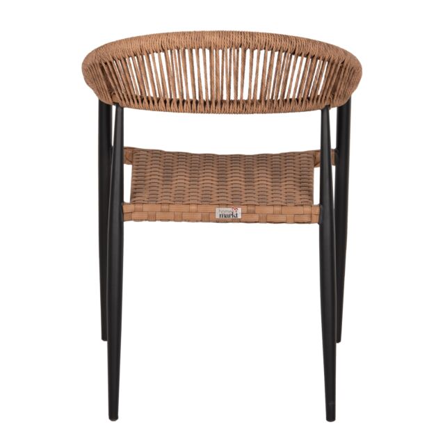 ΠΟΛΥΘΡΟΝΑ ΑΛΟΥΜΙΝΙΟΥ ΜΑΥΡΗ PΕ RATTAN ΚΑΦΕ 56x60x78 εκ.
