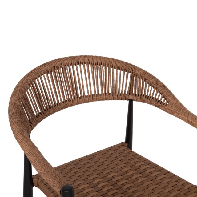 ΠΟΛΥΘΡΟΝΑ ΑΛΟΥΜΙΝΙΟΥ ΜΑΥΡΗ PΕ RATTAN ΚΑΦΕ 56x60x78 εκ.