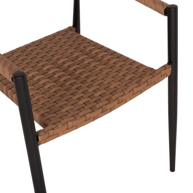 ΠΟΛΥΘΡΟΝΑ ΑΛΟΥΜΙΝΙΟΥ ΜΑΥΡΗ PΕ RATTAN ΚΑΦΕ 56x60x78 εκ.