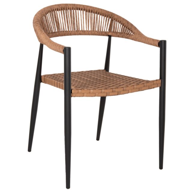 ΠΟΛΥΘΡΟΝΑ ΑΛΟΥΜΙΝΙΟΥ ΜΑΥΡΗ PΕ RATTAN ΚΑΦΕ 56x60x78 εκ.