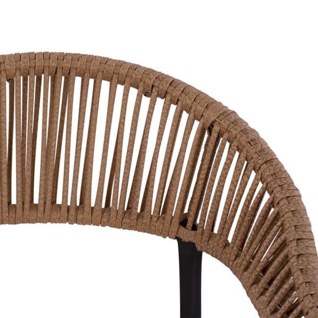 ΠΟΛΥΘΡΟΝΑ ΑΛΟΥΜΙΝΙΟΥ ΓΚΡΙ ΜΕ ROUND WICKER ΜΠΕΖ ΚΑΦΕ 56x55x76Υεκ.