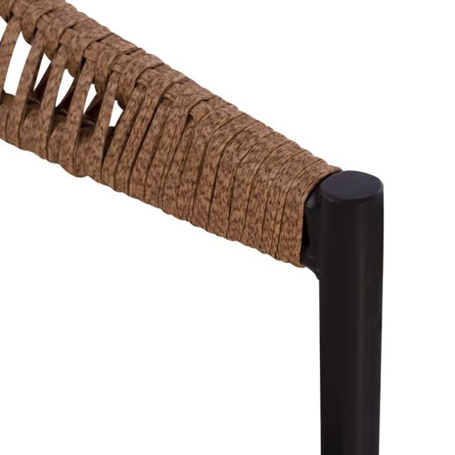 ΠΟΛΥΘΡΟΝΑ ΑΛΟΥΜΙΝΙΟΥ ΓΚΡΙ ΜΕ ROUND WICKER ΜΠΕΖ ΚΑΦΕ 56x55x76Υεκ.