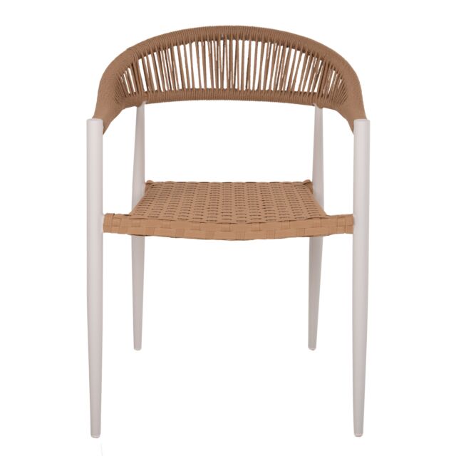 ΠΟΛΥΘΡΟΝΑ ΑΛΟΥΜΙΝΙΟΥ ΛΕΥΚΗ PΕ RATTAN ΜΠΕΖ 56x60x78 εκ.