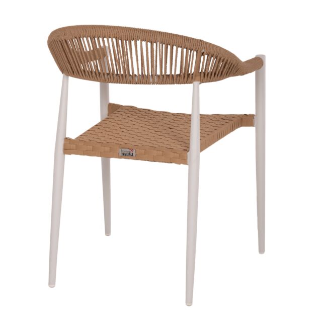 ΠΟΛΥΘΡΟΝΑ ΑΛΟΥΜΙΝΙΟΥ ΛΕΥΚΗ PΕ RATTAN ΜΠΕΖ 56x60x78 εκ.