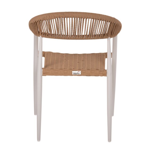 ΠΟΛΥΘΡΟΝΑ ΑΛΟΥΜΙΝΙΟΥ ΛΕΥΚΗ PΕ RATTAN ΜΠΕΖ 56x60x78 εκ.