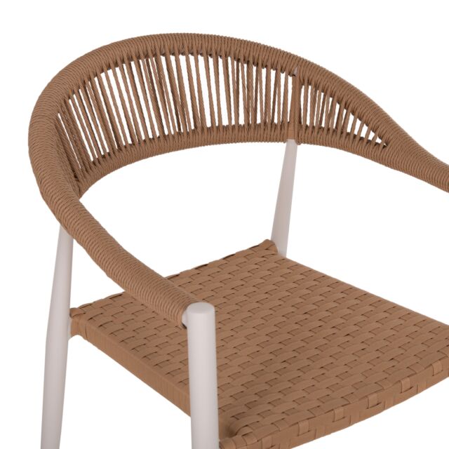ΠΟΛΥΘΡΟΝΑ ΑΛΟΥΜΙΝΙΟΥ ΛΕΥΚΗ PΕ RATTAN ΜΠΕΖ 56x60x78 εκ.