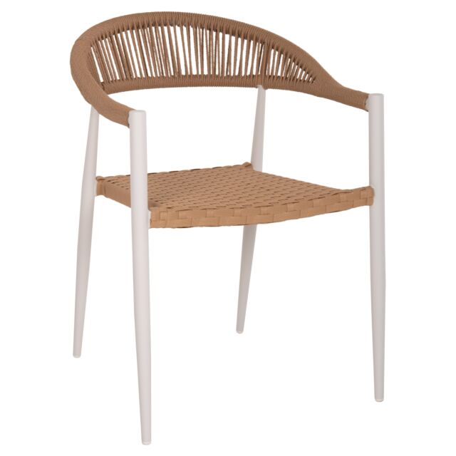 ΠΟΛΥΘΡΟΝΑ ΑΛΟΥΜΙΝΙΟΥ ΛΕΥΚΗ PΕ RATTAN ΜΠΕΖ 56x60x78 εκ.