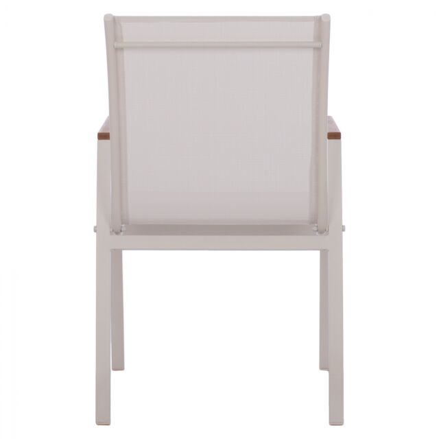 ΠΟΛΥΘΡΟΝΑ ΑΛΟΥΜΙΝΙΟΥ SHYLA ΛΕΥΚΗ ΜΕ TEXTILENE & POLYWOOD 53x67x87 εκ.