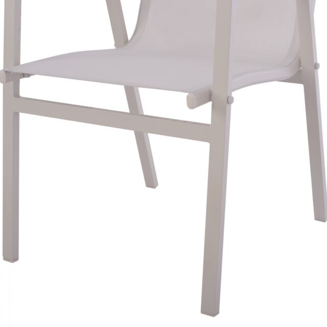 ΠΟΛΥΘΡΟΝΑ ΑΛΟΥΜΙΝΙΟΥ SHYLA ΛΕΥΚΗ ΜΕ TEXTILENE & POLYWOOD 53x67x87 εκ.