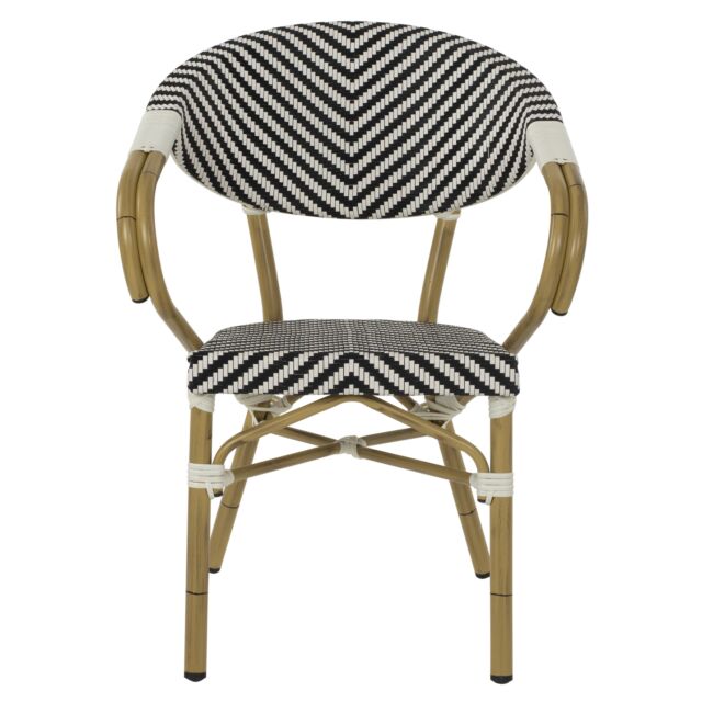 ΠΟΛΥΘΡΟΝΑ BAMBOO LOOK ΜΑΥΡΟ-ΛΕΥΚΟ 59x56x82Yεκ.