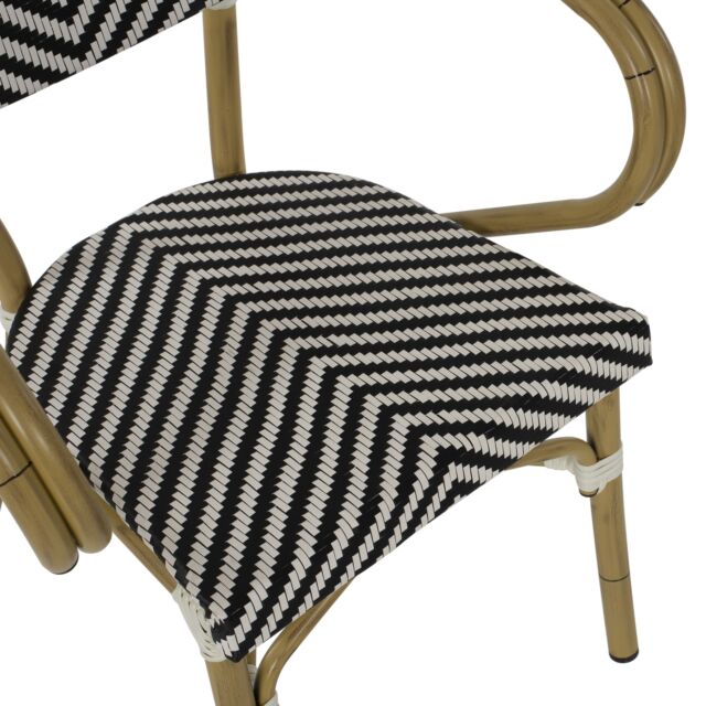 ΠΟΛΥΘΡΟΝΑ BAMBOO LOOK ΜΑΥΡΟ-ΛΕΥΚΟ 59x56x82Yεκ.