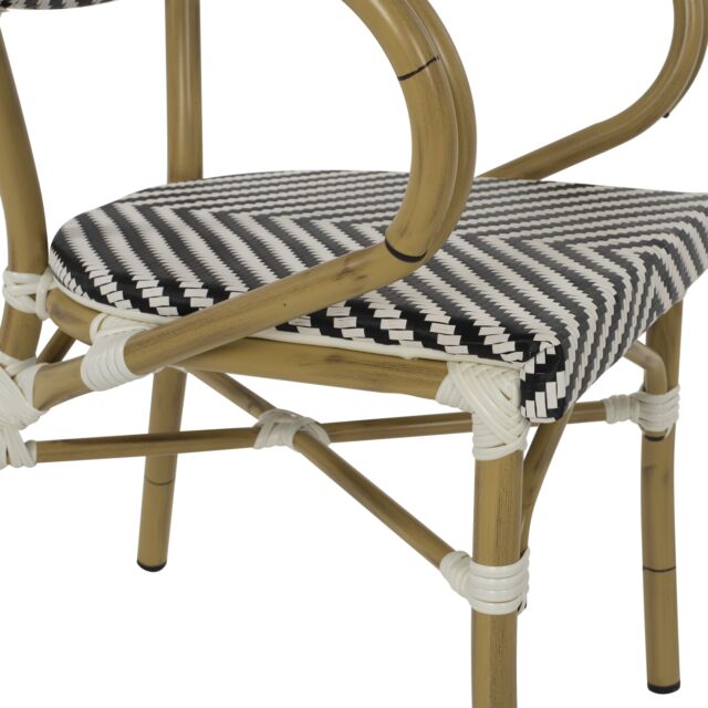 ΠΟΛΥΘΡΟΝΑ BAMBOO LOOK ΜΑΥΡΟ-ΛΕΥΚΟ 59x56x82Yεκ.