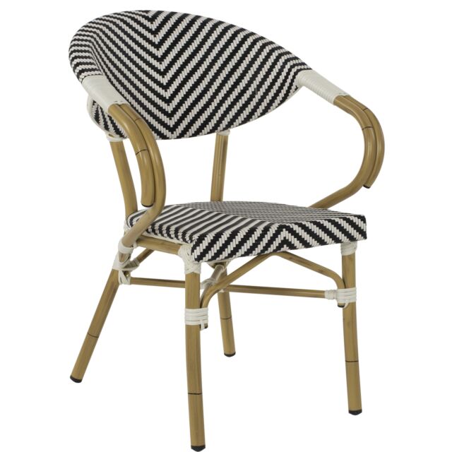 ΠΟΛΥΘΡΟΝΑ BAMBOO LOOK ΜΑΥΡΟ-ΛΕΥΚΟ 59x56x82Yεκ.