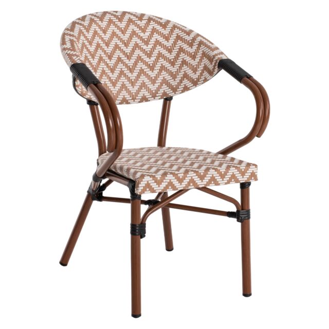 ΠΟΛΥΘΡΟΝΑ BAMBOO LOOK ΚΑΦΕ-ΛΕΥΚΟ 556,5x56,5x82 εκ.