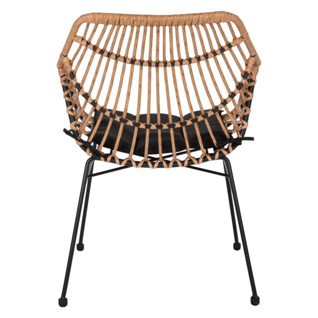 ΠΟΛΥΘΡΟΝΑ ΕΠΑΓΓΕΛΜΑΤΙΚΗ ΜΑΥΡΟ ΜΕΤΑΛΛΟ RATTAN ΜΠΕΖ & ΜΑΞΙΛΑΡΙ 58,5x60,5x80 εκ.