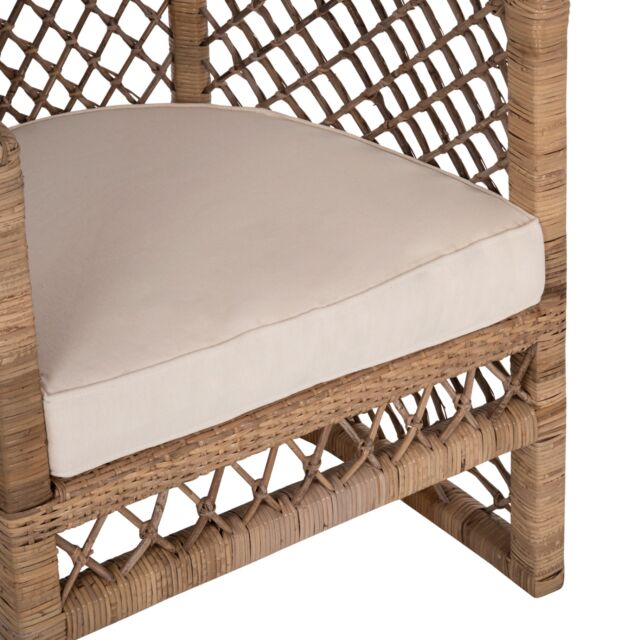 ΠΟΛΥΘΡΟΝΑ RATTAN ΦΥΣΙΚΟ-ΜΑΞΙΛΑΡΙ ΕΚΡΟΥ 64x68x87Υ εκ.