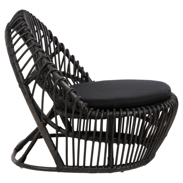 ΠΟΛΥΘΡΟΝΑ ΦΥΣΙΚΟ RATTAN ΜΕ ΜΑΞΙΛΑΡΙ-ΜΑΥΡΟ 80x97x85Υεκ.
