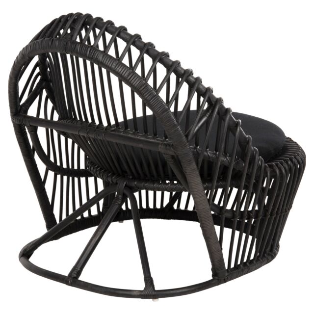 ΠΟΛΥΘΡΟΝΑ ΦΥΣΙΚΟ RATTAN ΜΕ ΜΑΞΙΛΑΡΙ-ΜΑΥΡΟ 80x97x85Υεκ.