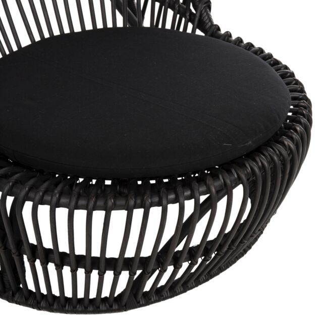 ΠΟΛΥΘΡΟΝΑ ΦΥΣΙΚΟ RATTAN ΜΕ ΜΑΞΙΛΑΡΙ-ΜΑΥΡΟ 80x97x85Υεκ.