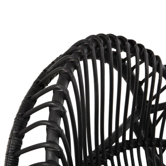 ΠΟΛΥΘΡΟΝΑ ΦΥΣΙΚΟ RATTAN ΜΕ ΜΑΞΙΛΑΡΙ-ΜΑΥΡΟ 80x97x85Υεκ.